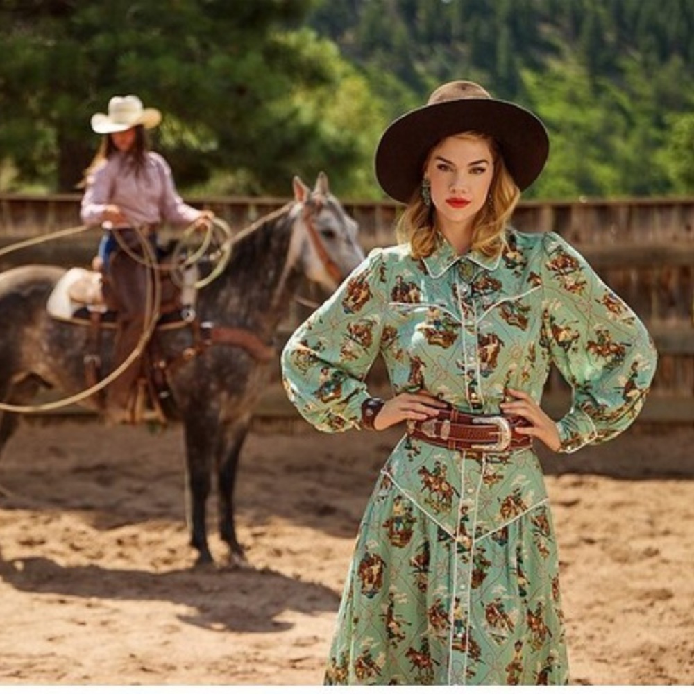 Double D Ranch Green Western Skirt